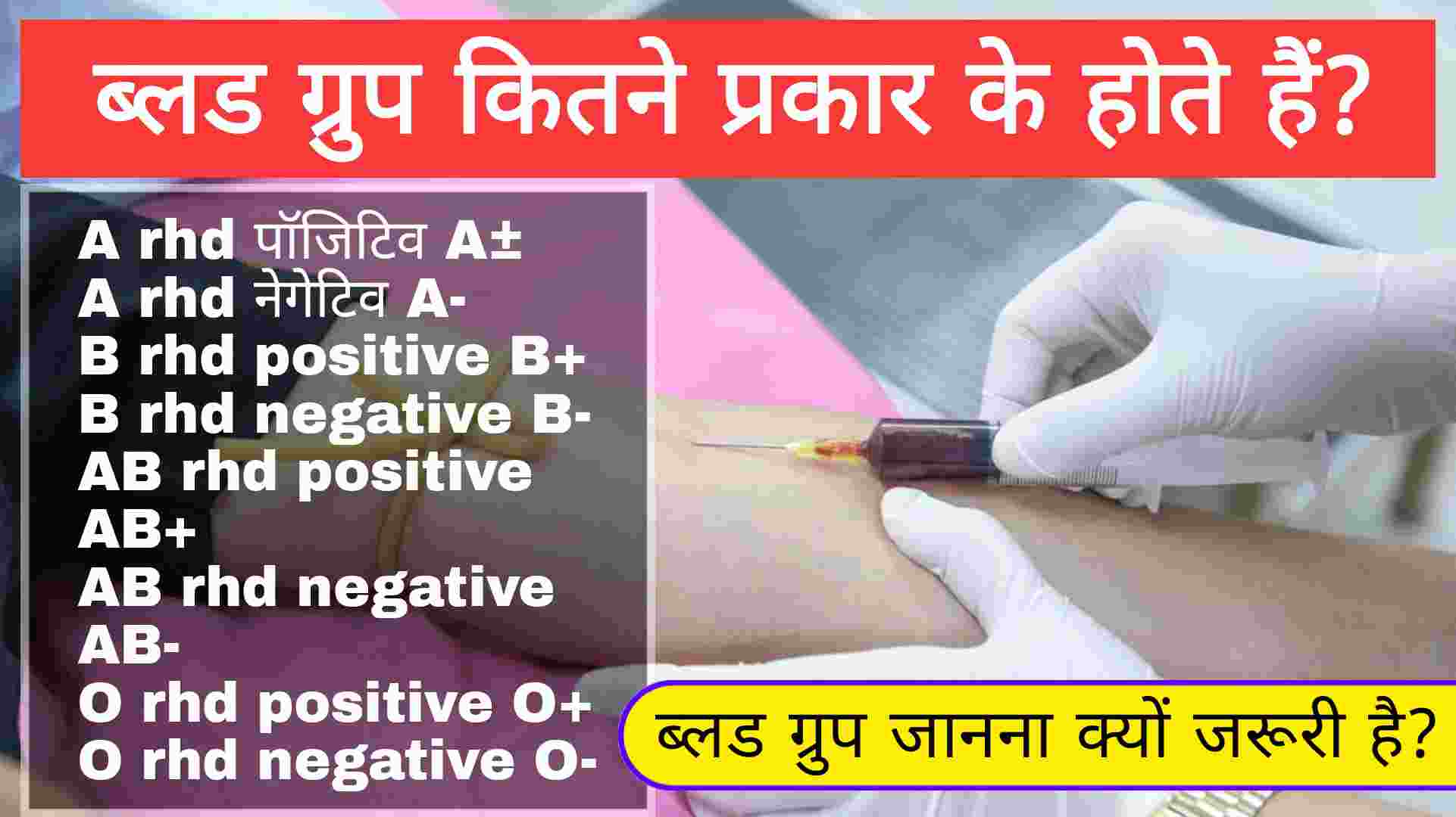 Blood group kitne prakar ke hote hai