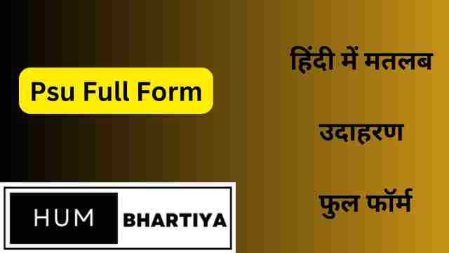 Psu Full Form In English hindi